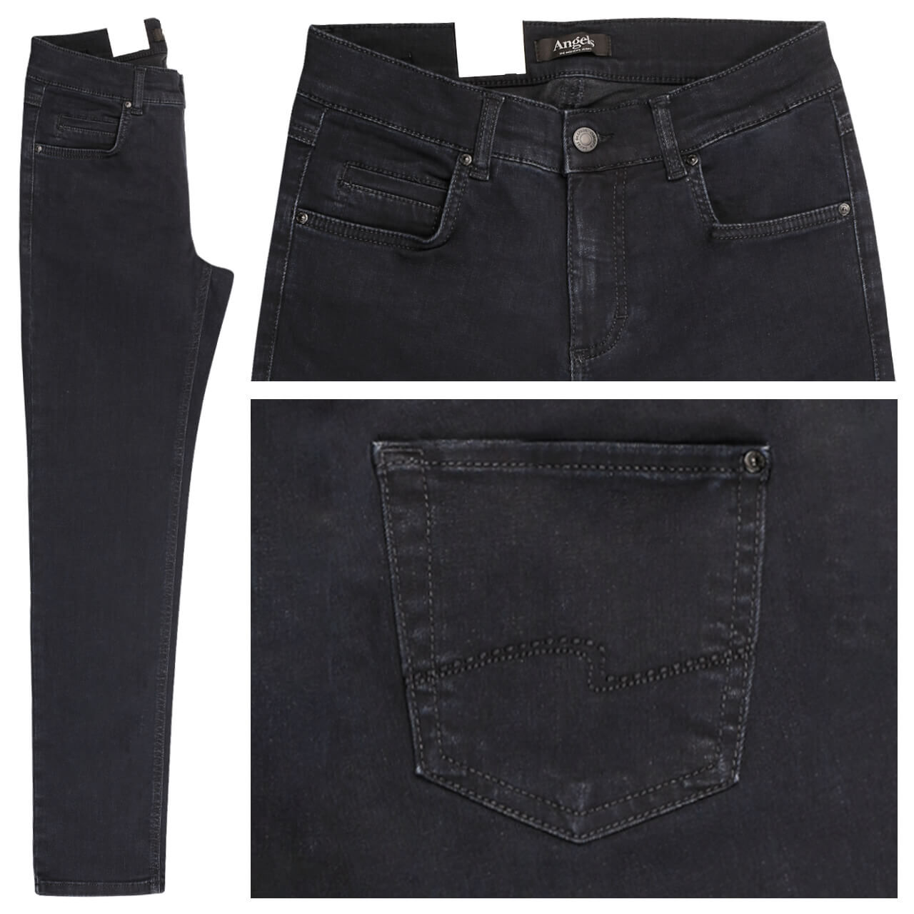 Damen Jeans Designer Hose schwarz Verwaschen Clubwear USA Amerika US Denim NEU 