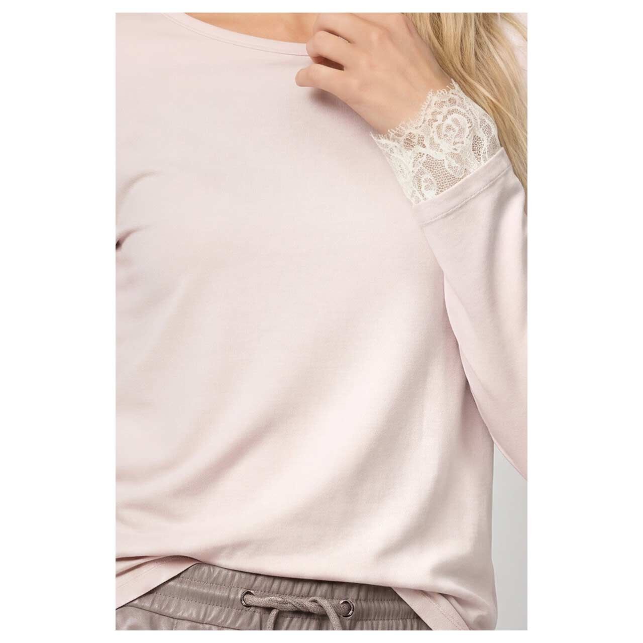 Monari Damen Langarm Shirt rosewater lace