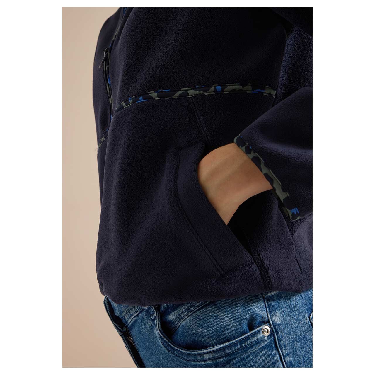 Cecil Damen Sweatshirt Troyer Fleece urban dark blue