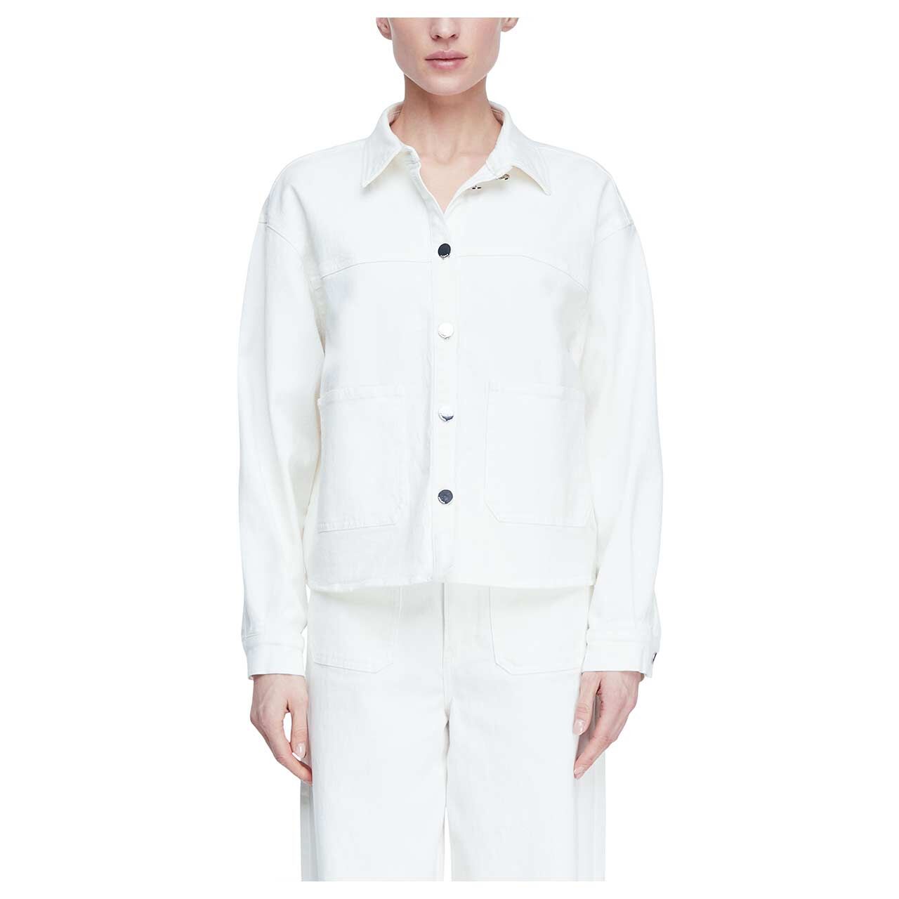 Damen Jeansjacke von Comma in Weiß, Vorderansicht am Model