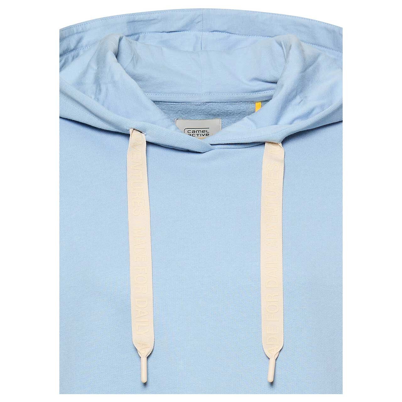 Damen Hoodie Sweatshirt von Camel active in Hellblau, detaillierte Vorderansicht Kapuze
