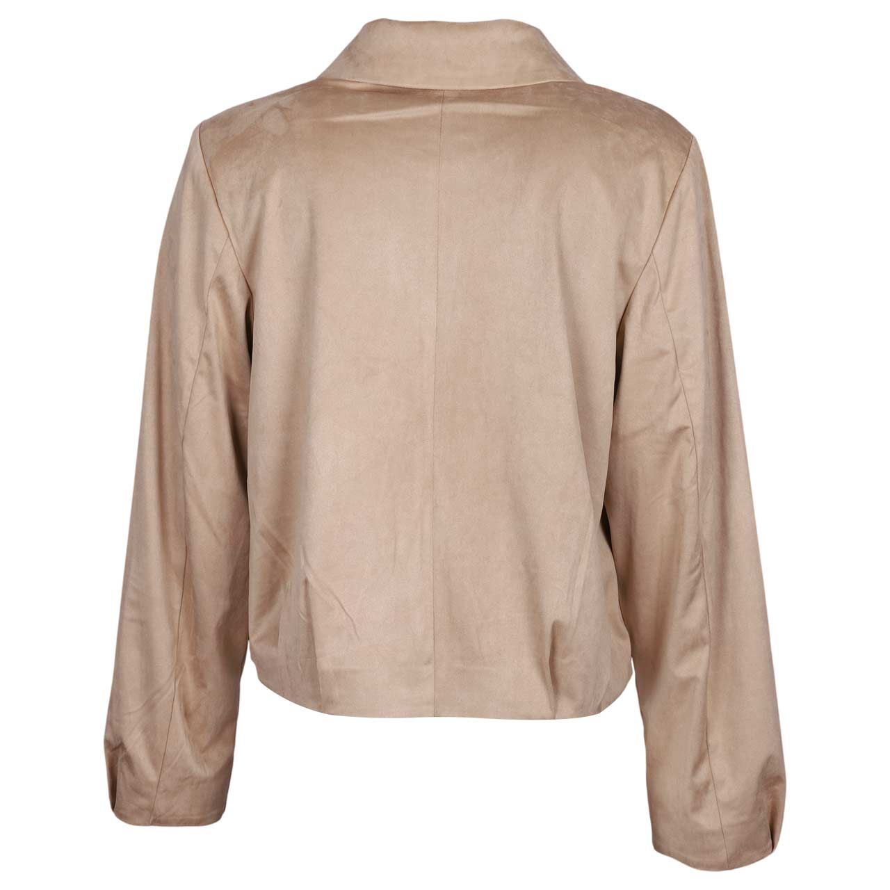 Damen Jacke Velours Blouson von Comma in Hellbraun, Rückseite