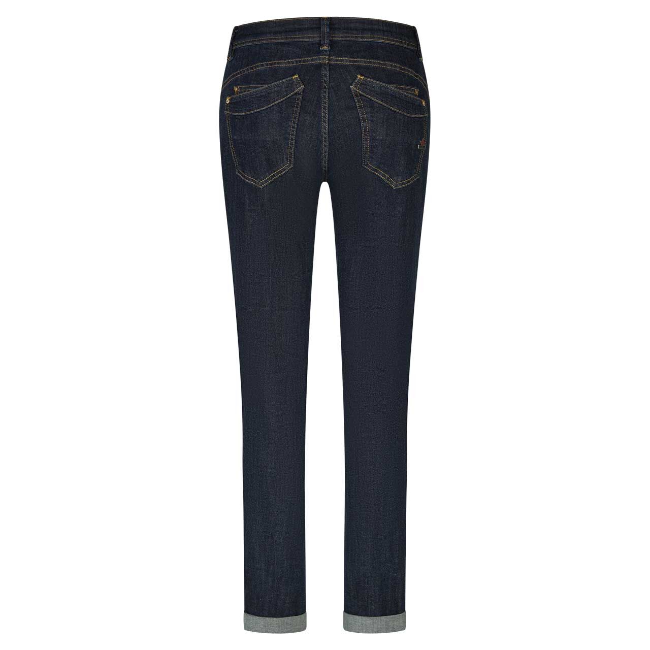 Damenjeans Malibu-Zip High Stretch Denim von Buena Vista in Dunkelblau, Rückansicht