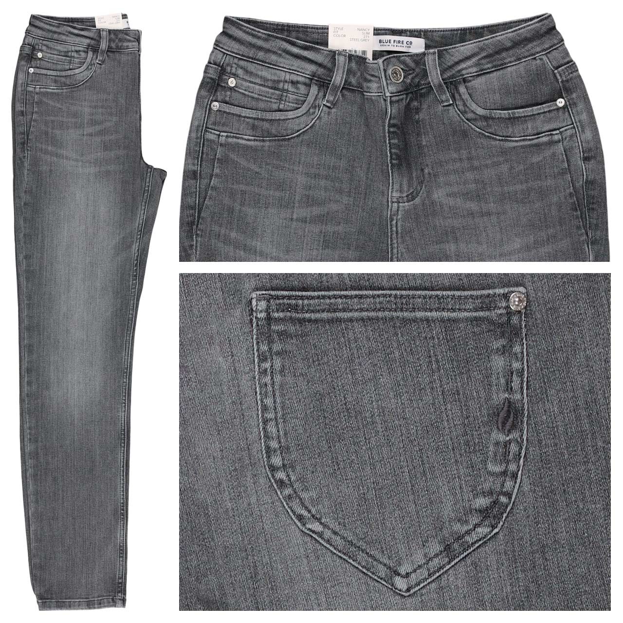 Blue Fire Nancy Jeans steel grey
