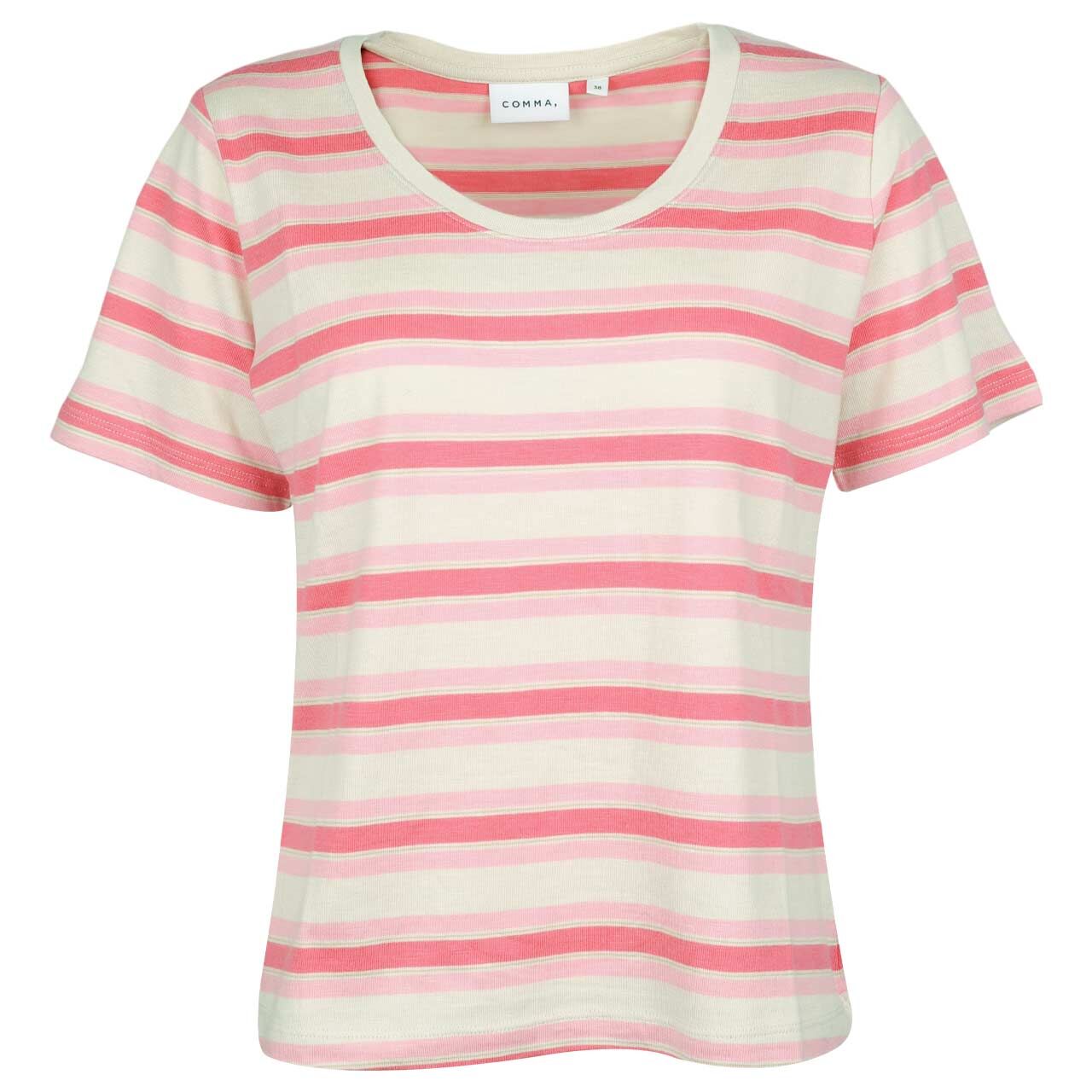 Comma Damen T-Shirt pink stripes