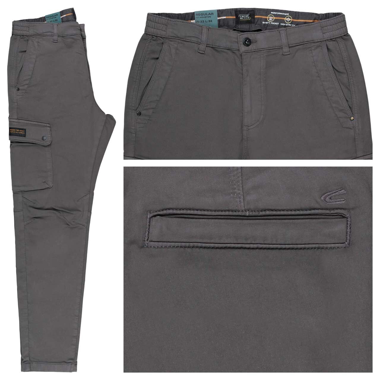 Camel active Houston Cargo Chino Baumwollhose gunmetal