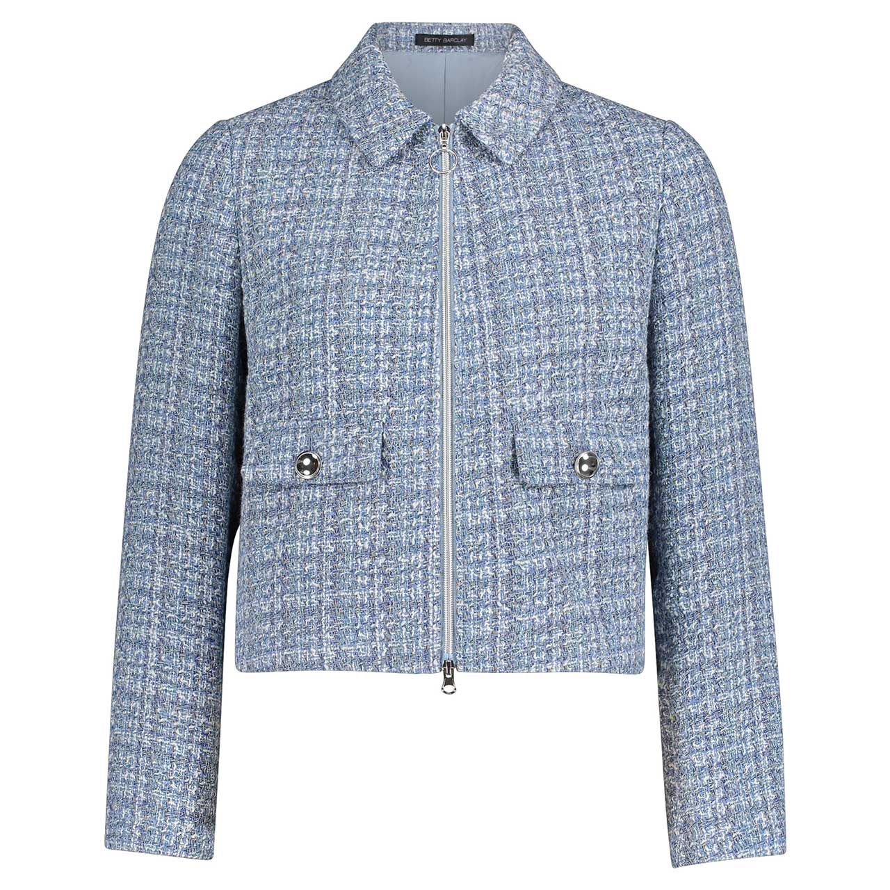 Betty Barclay Damen Bouclé Jacke blue cream melange