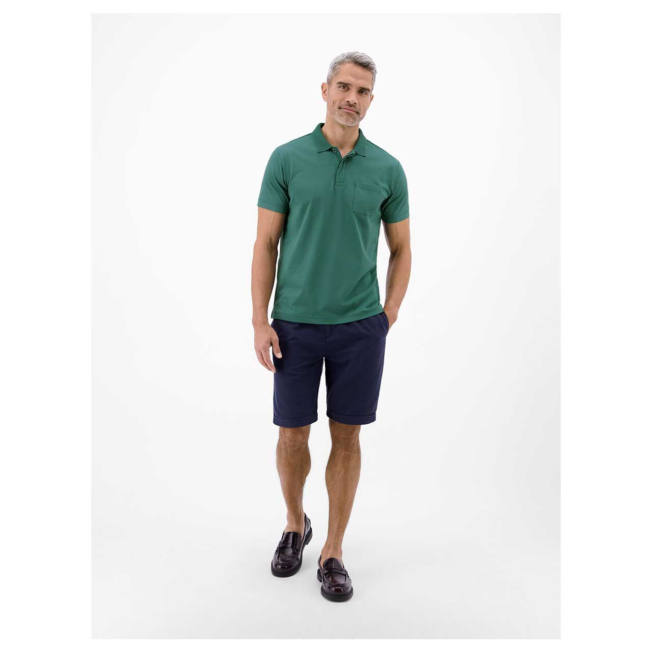 Lerros Herren Poloshirt soft teal cool dry