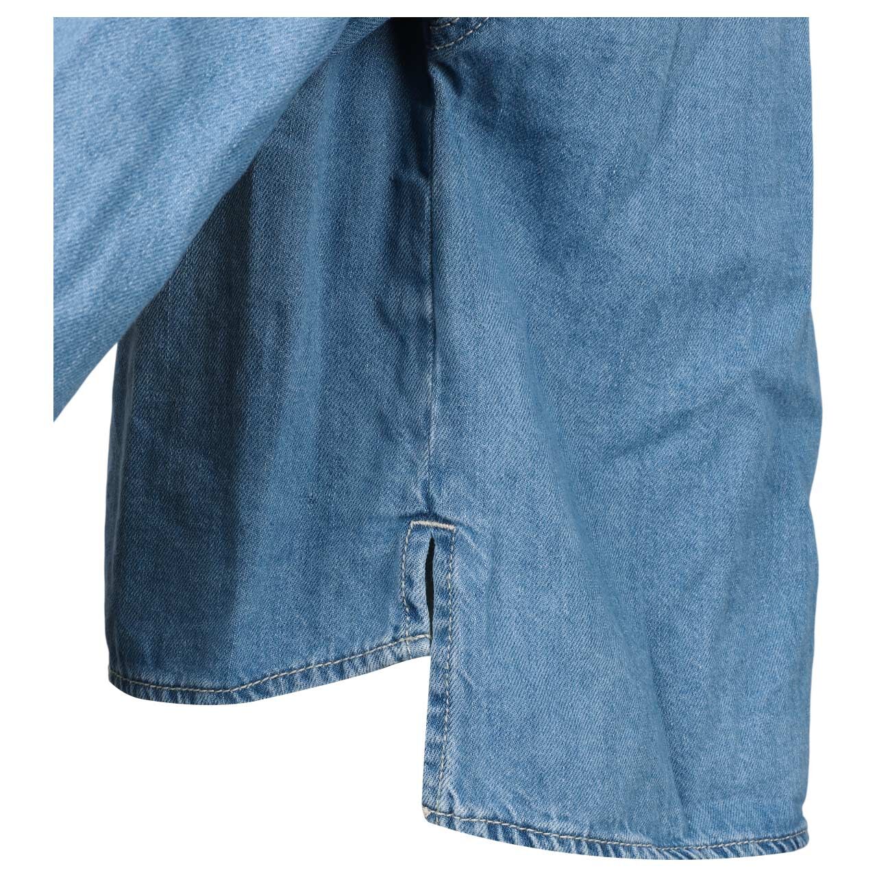 Damen Langarm Bluse von s.Oliver in Hellblau angewaschen, Detailansicht Seite