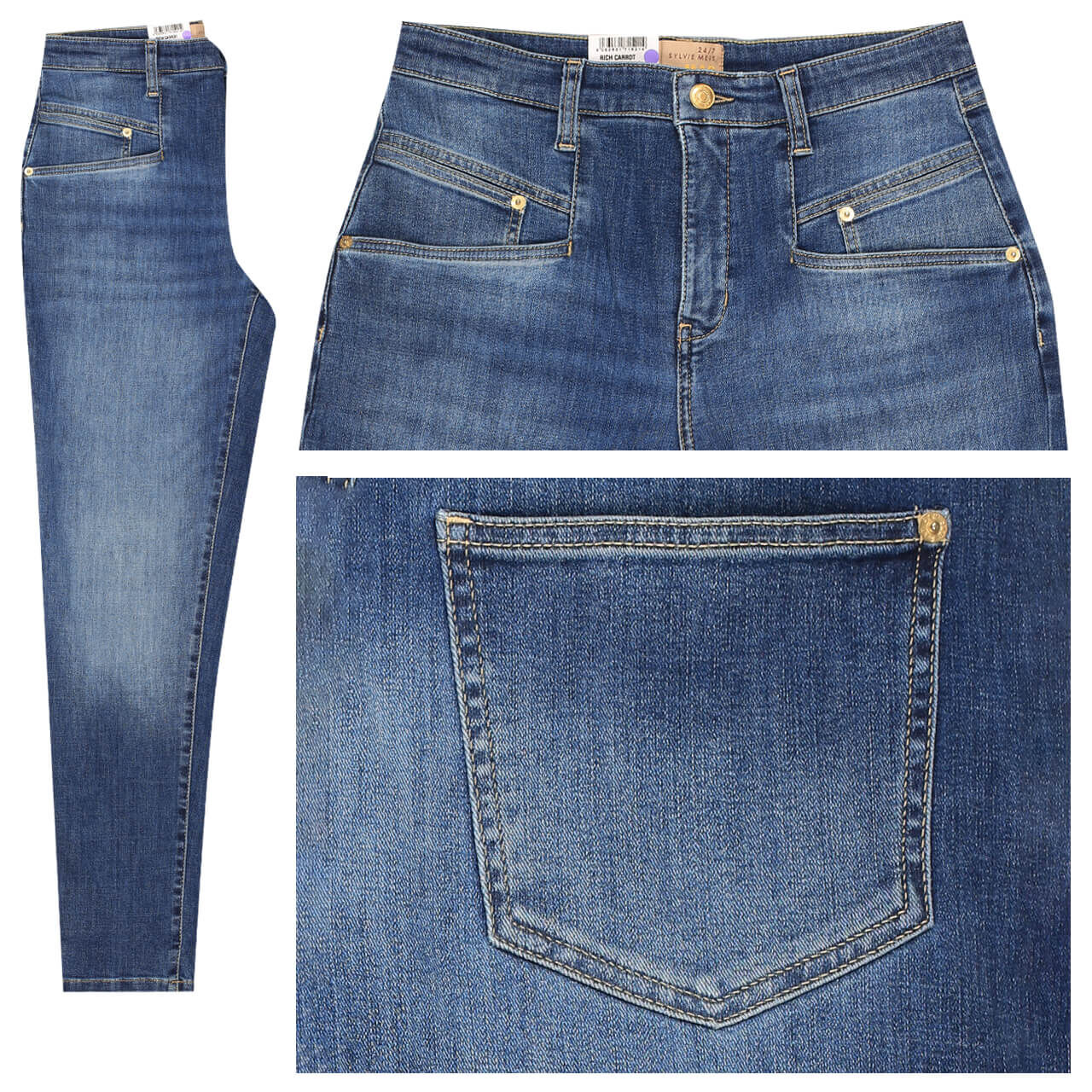 MAC Jeans Rich Carrot 7/8 für Damen in Mittelblau verwaschen, FarbNr.: D825