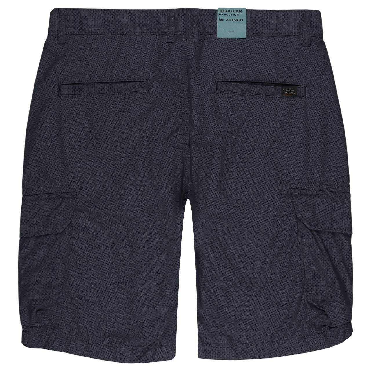 Herren Cargo Chino Baumwoll Bermuda Houston von Camel active in Dunkelblau mit Print mit der Farbnummer 48, Rückansicht