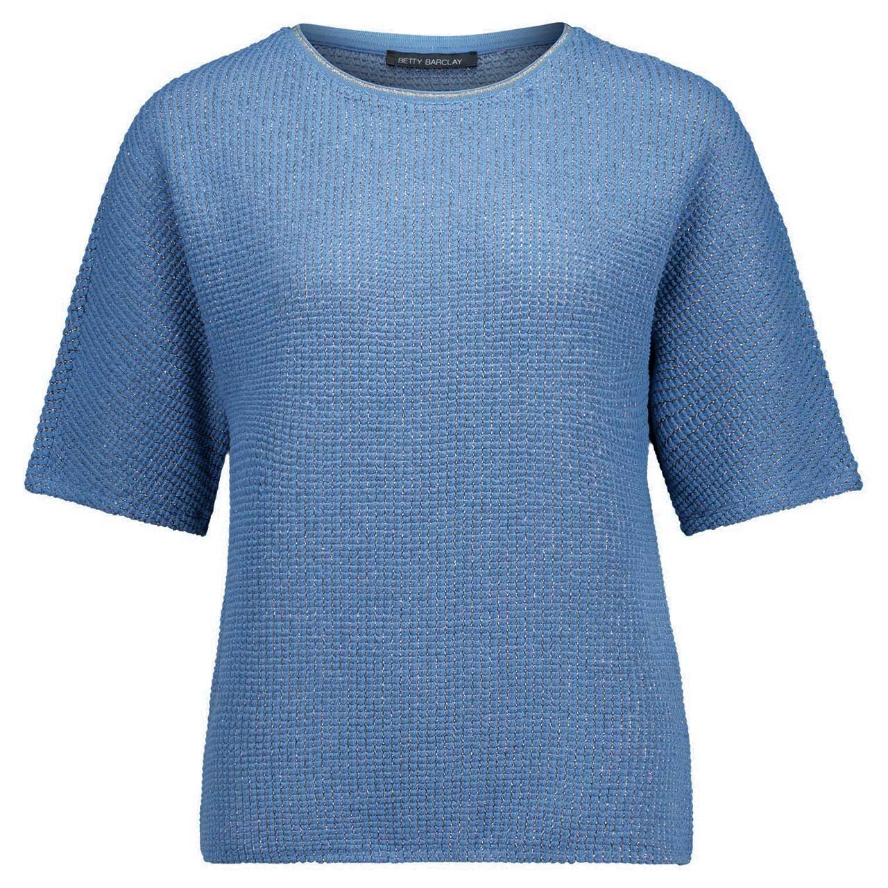 Betty Barclay Damen Kurzarm Sweatshirt horizon blue glitter