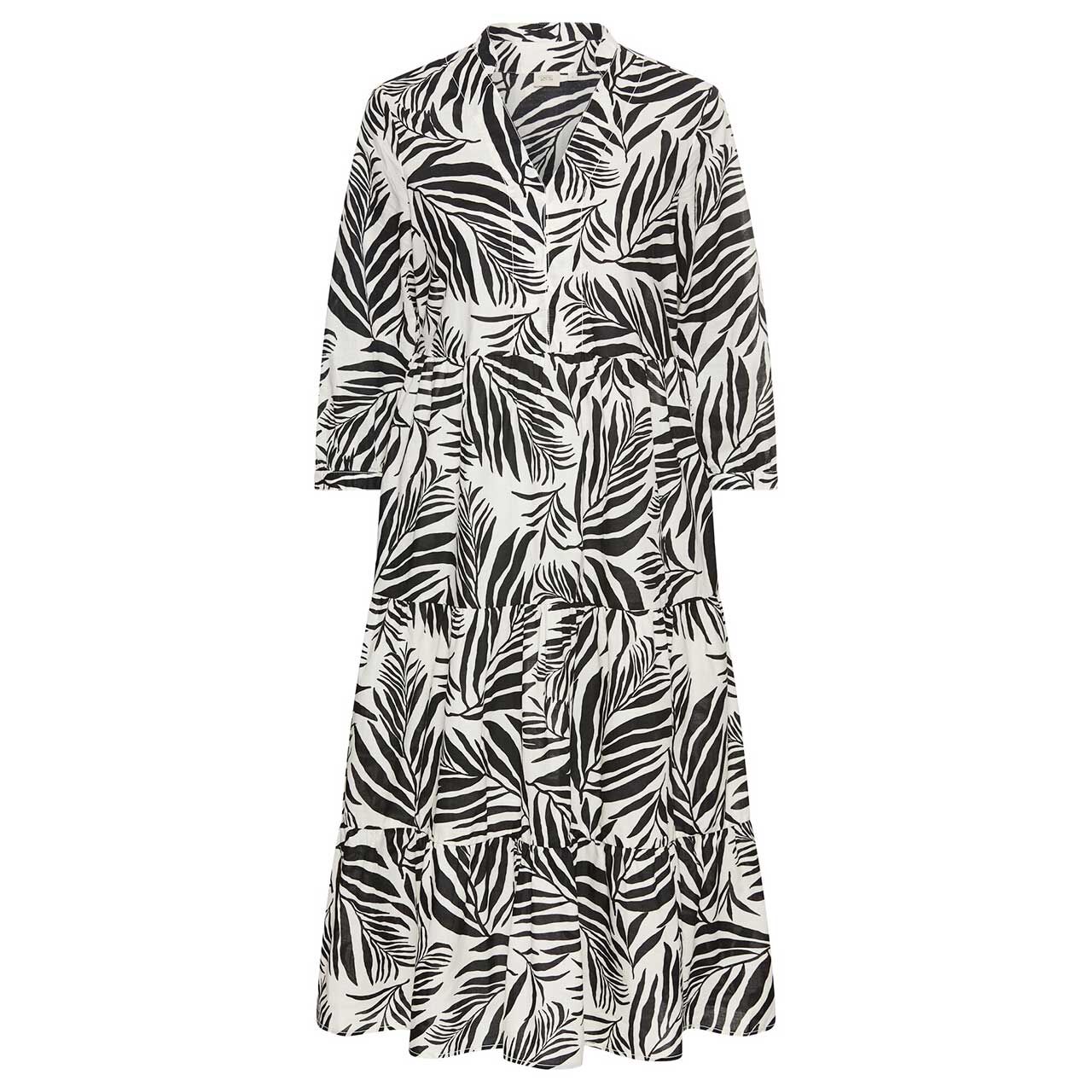 Camel active Damen 3/4 Arm Kleid black white print