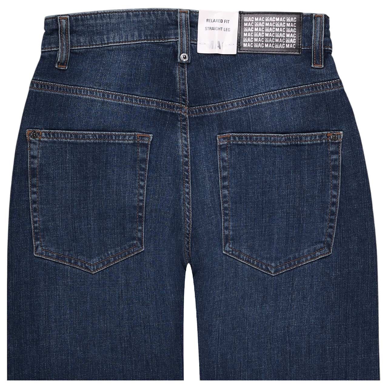 Damen 7/8 Jeans Boyfriend von MAC in Blau verwaschen, detaillierte Rückansicht