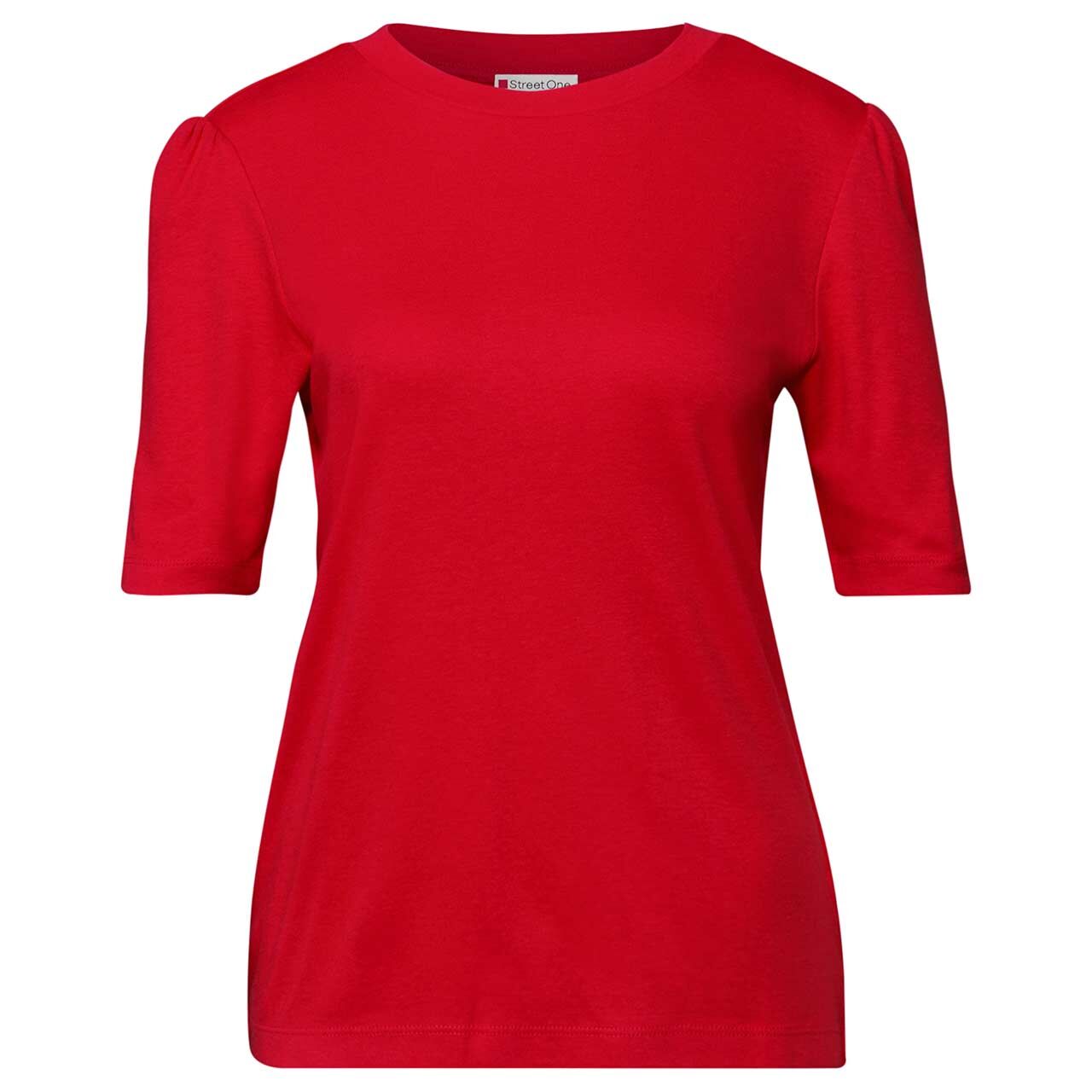 Street One Damen T-Shirt Basic Puff Sleeve racing red Street One Damen T-Shirt Basic Puff Sleeve racing red