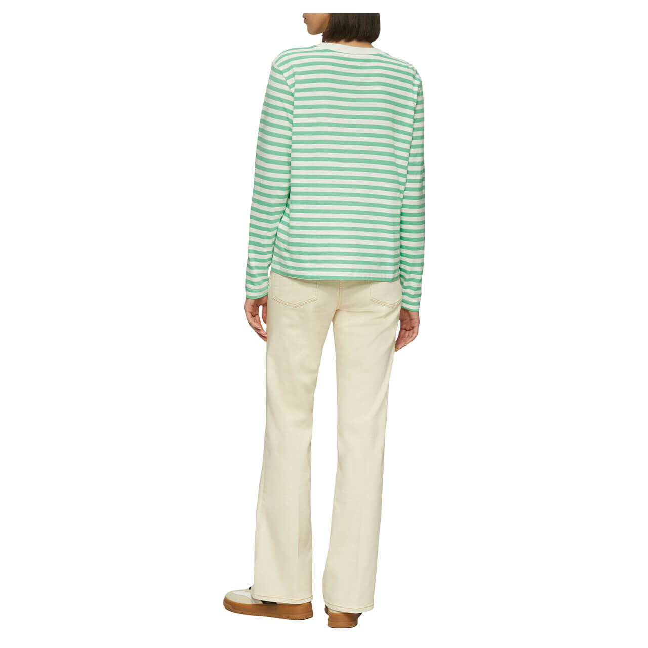 s.Oliver Damen Langarm Shirt green white striped