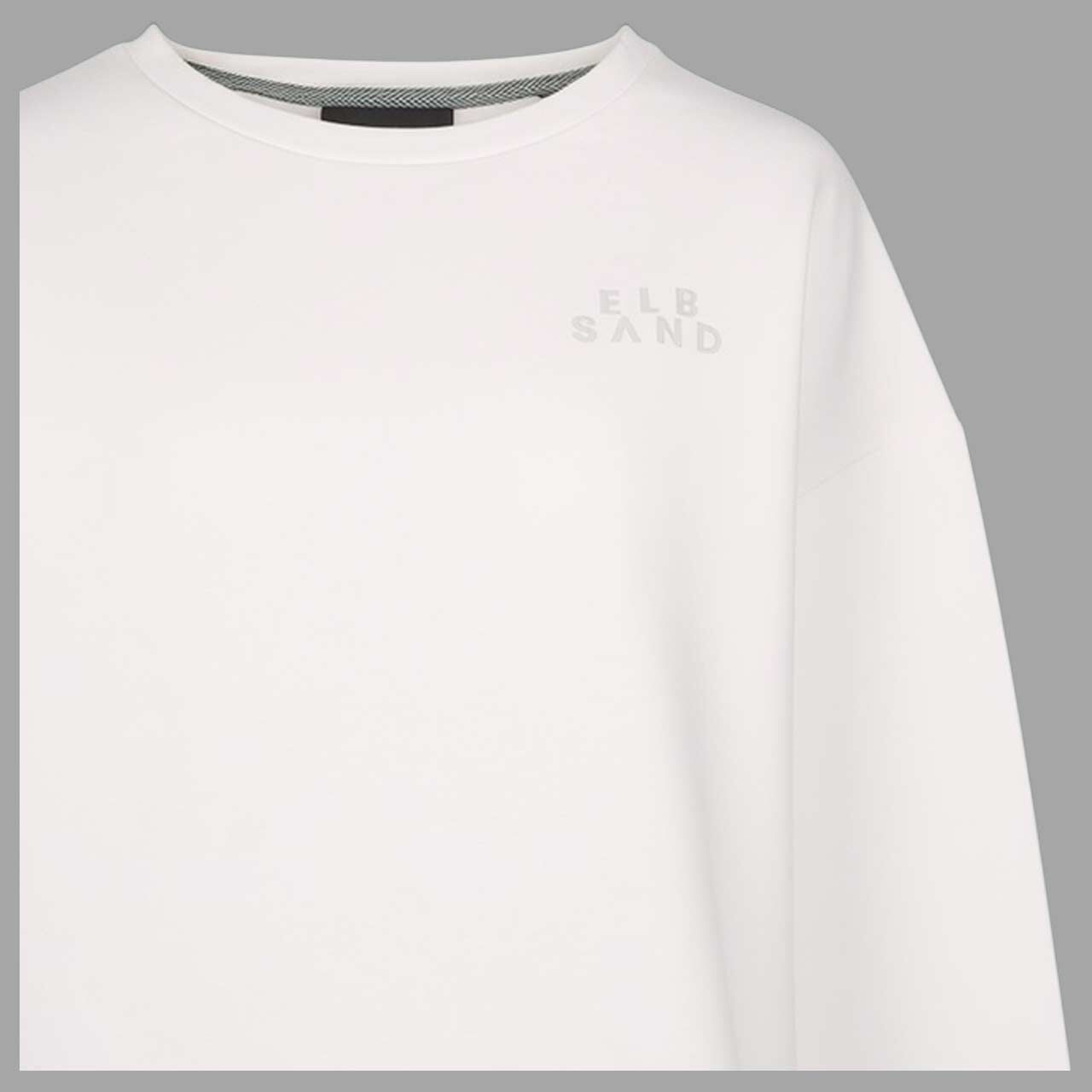Damen Sweatshirt Tilla von Elbsand in Cremeweiß, detaillierte Vorderansicht