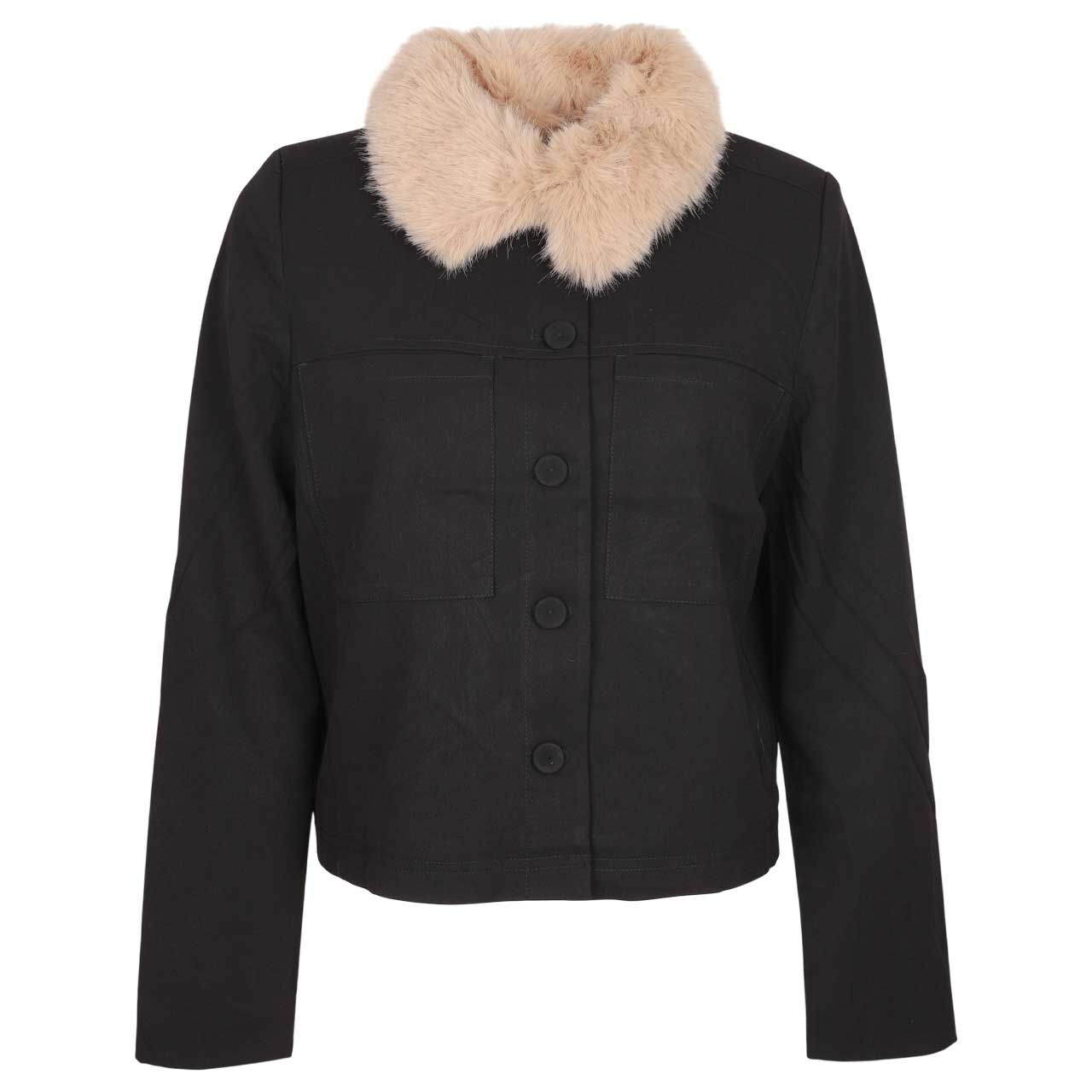 Red Button Damen Jacke Fur Color Jacket black