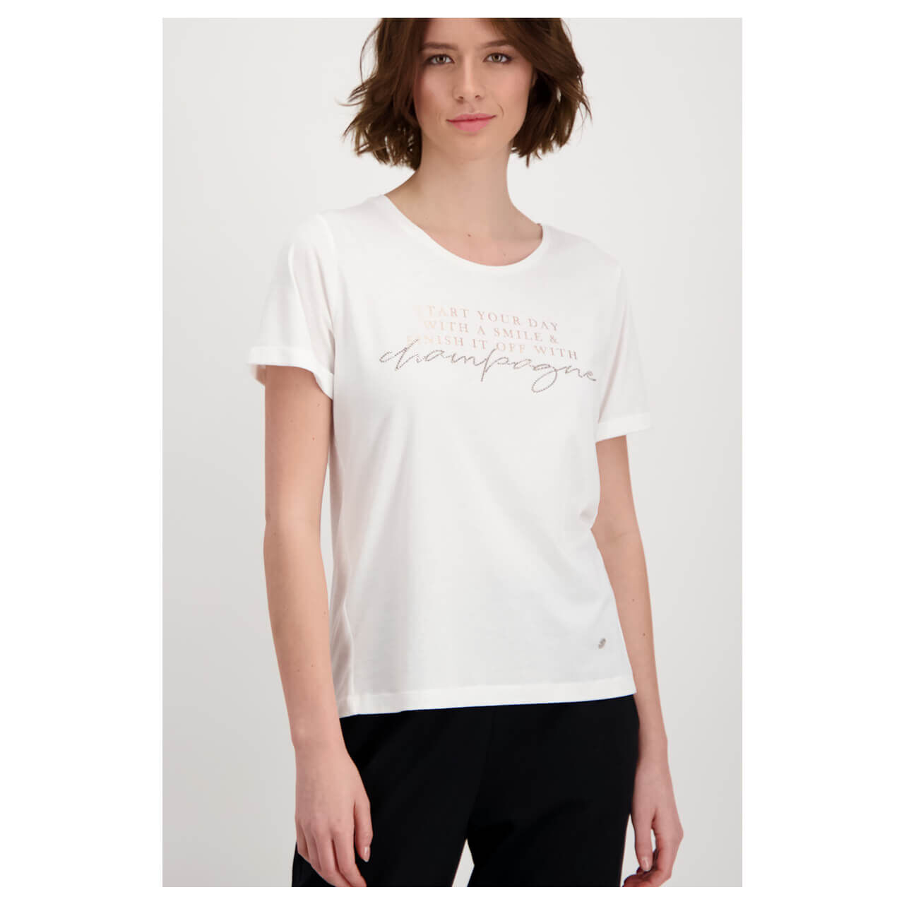 Monari Damen T-Shirt copper off white