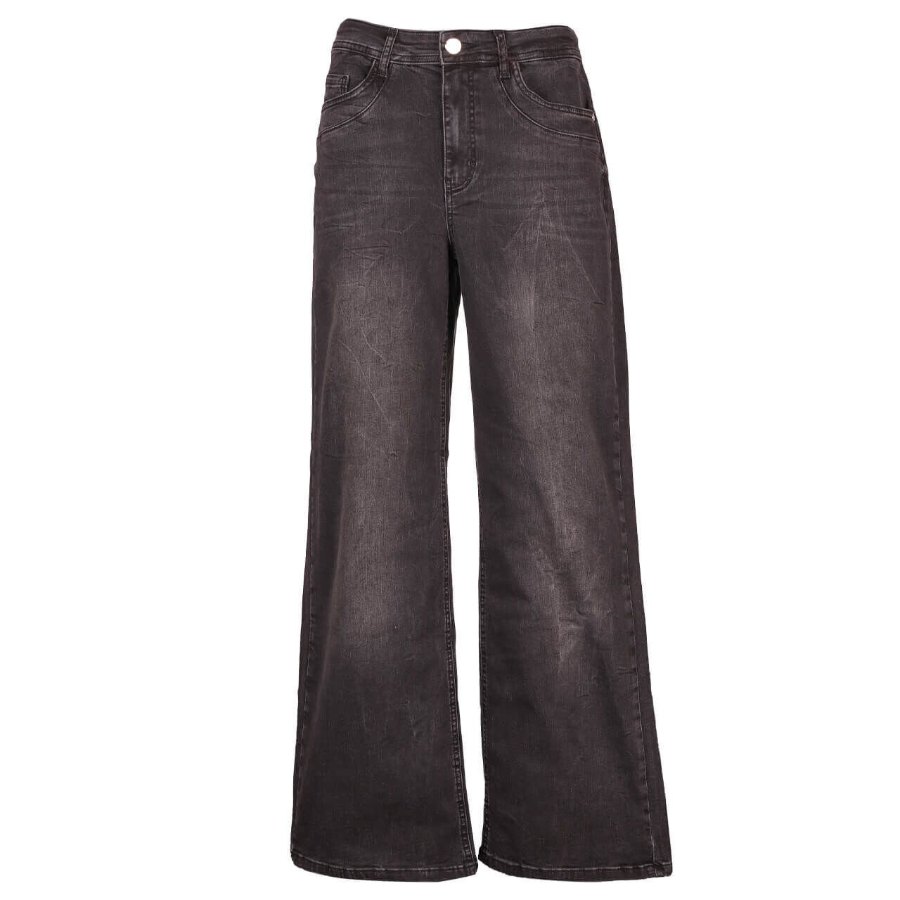 Street One Wide Leg Jeans black net washed 