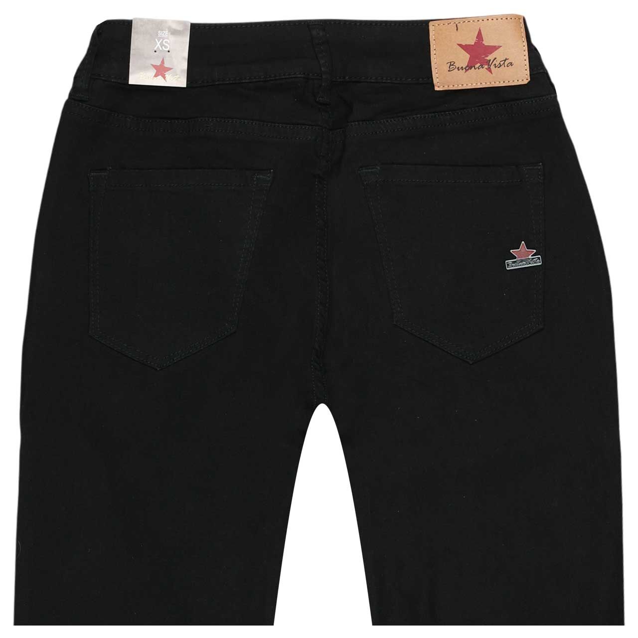 Damen Baumwollhose Italy V 7/8 Stretch Twill von Buena Vista in Schwarz, detaillierte Rückansicht