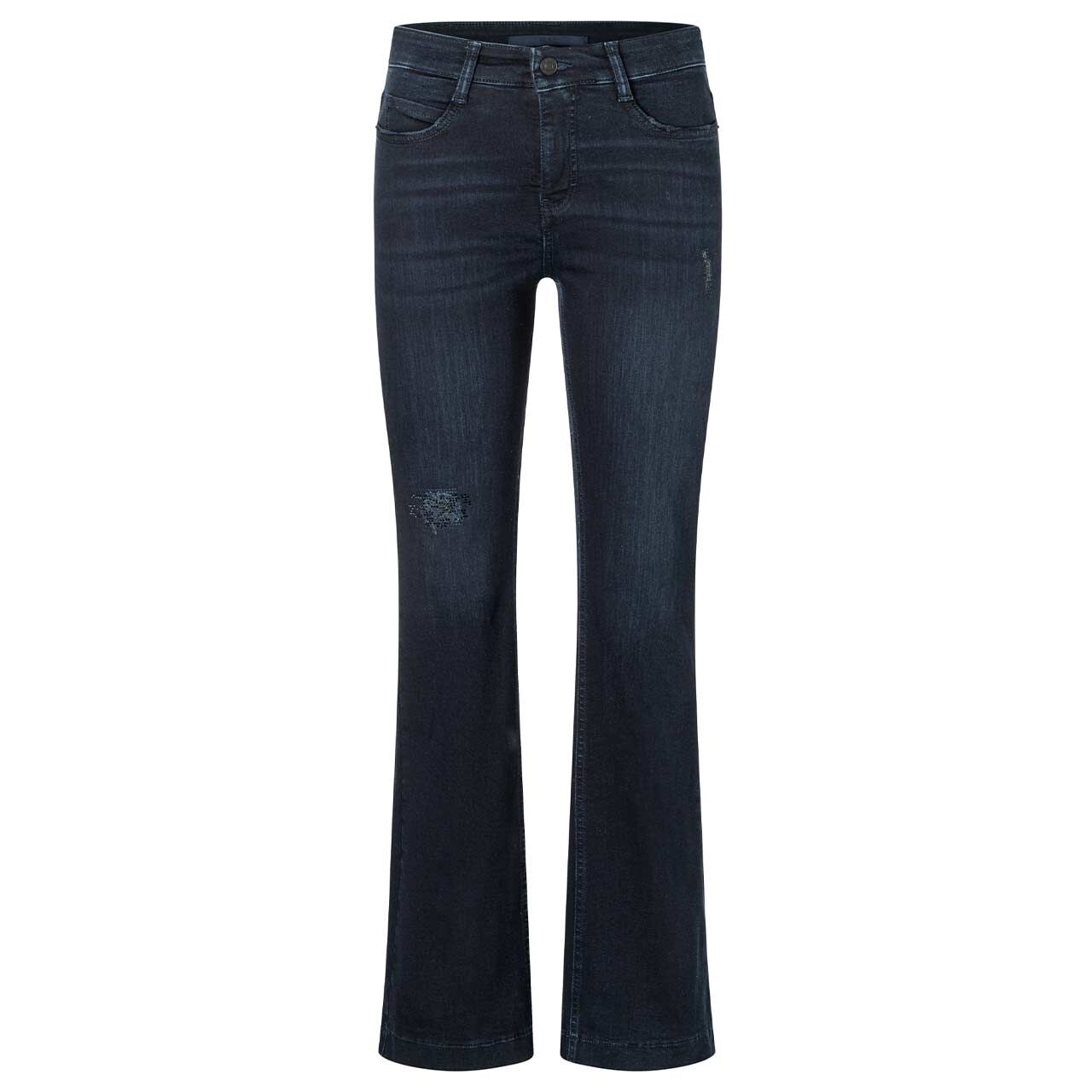 Stretch Damenjeans Boot von MAC in Dunkelblau mit Strass, Vorderansicht