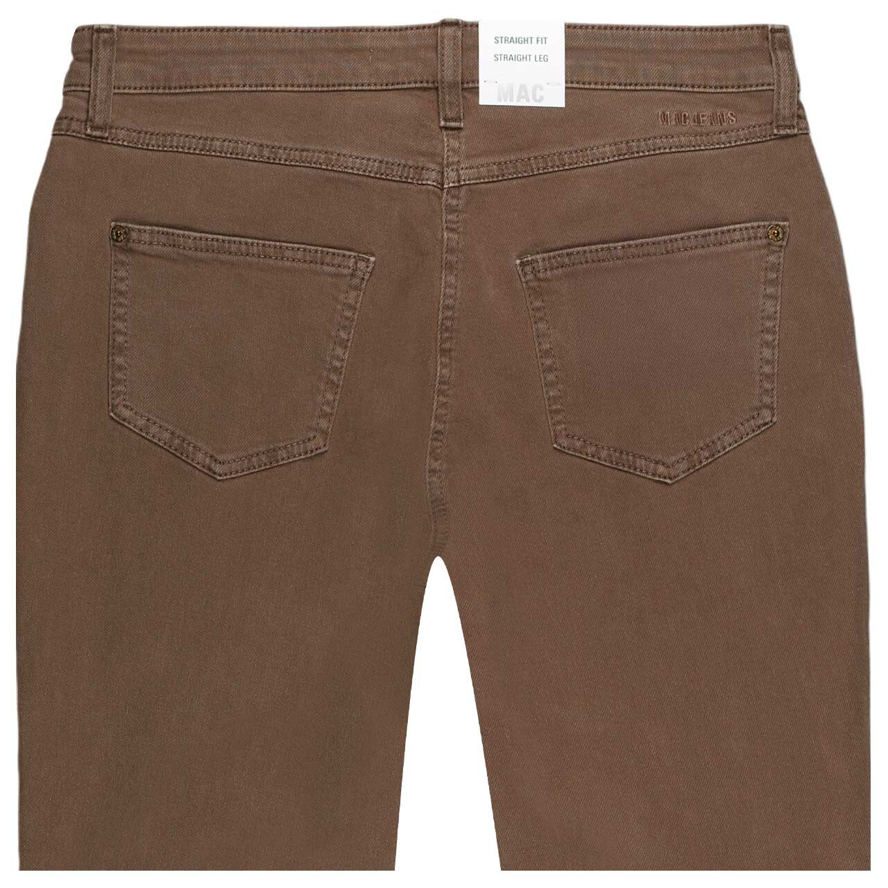 Stretch Damenjeans Melanie von MAC in Braun, detaillierte Rückansicht