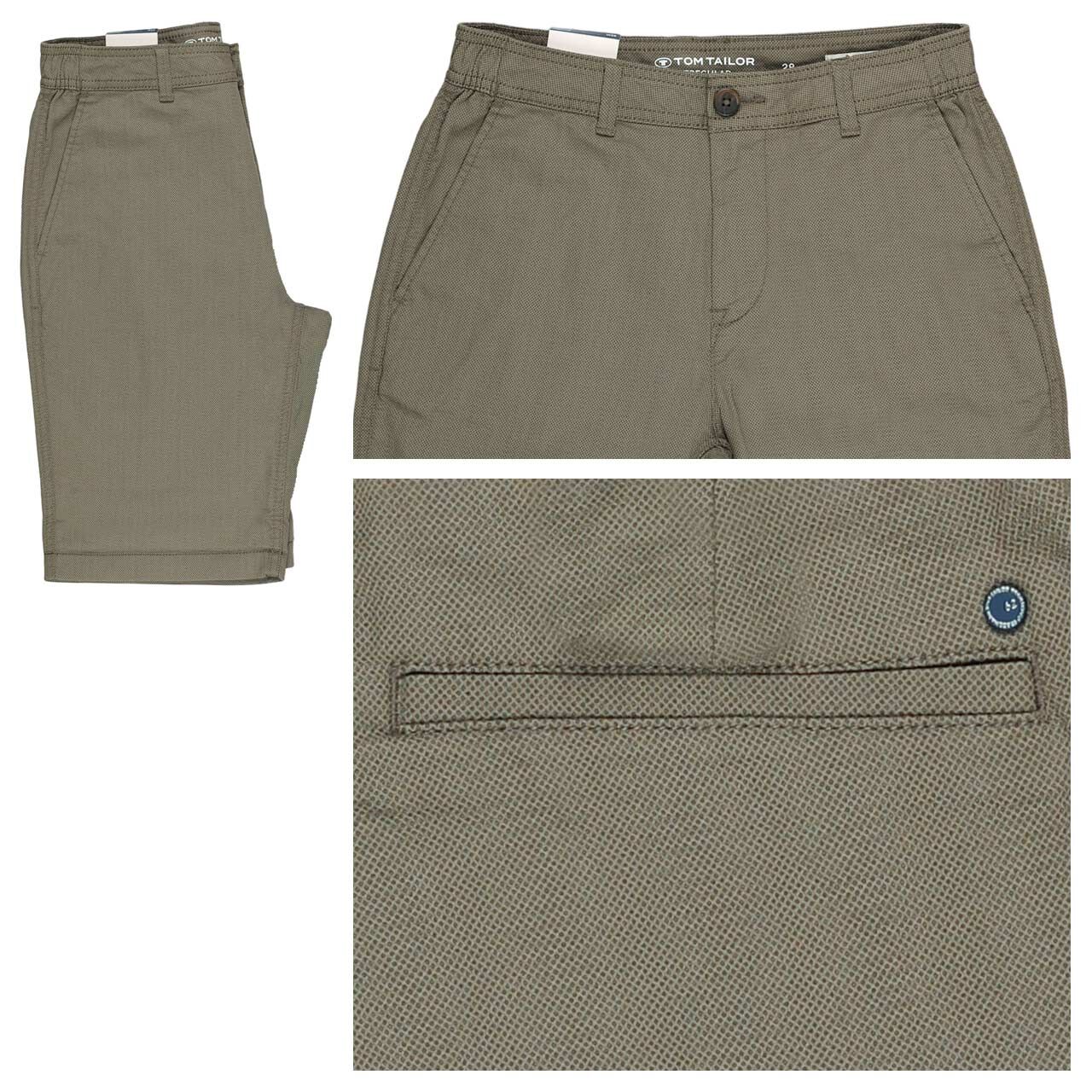 Tom Tailor Chino Baumwoll Bermuda olive diamond structure