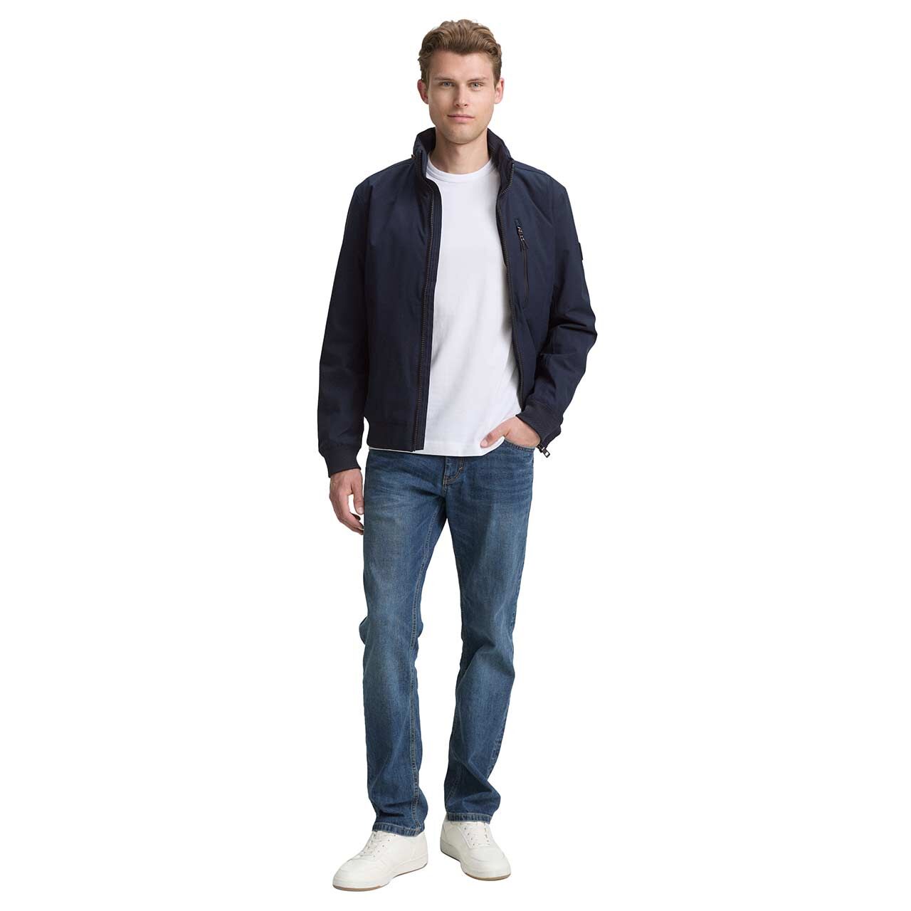 Herren Jacke Transeasonal Jacket von Tom Tailor in Dunkelblau, Ganzkörperansicht