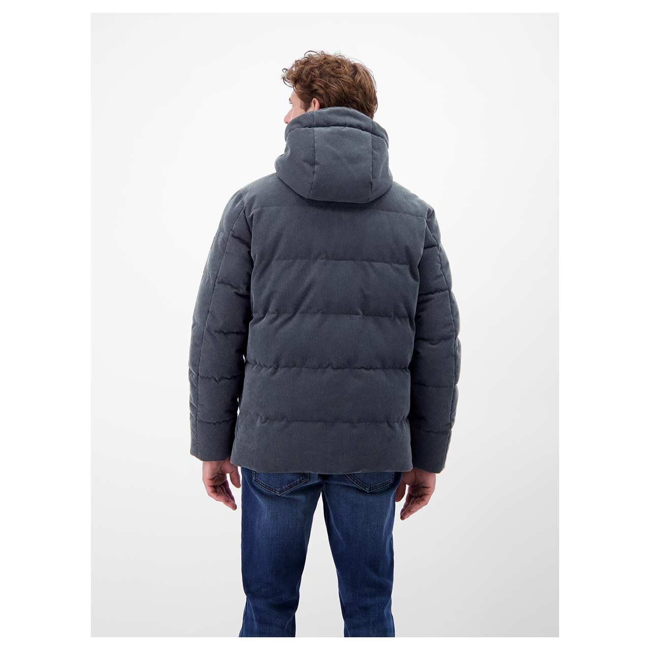 Herren Cord Jacke von Lerros in Dunkelblau, Rückansicht am Model