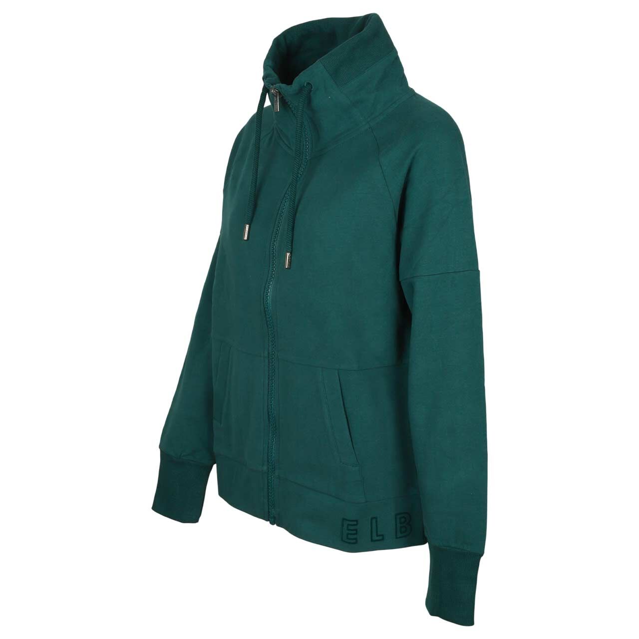 Damen Sweatjacke Aina von Elbsand in Petrol, Seitenansicht