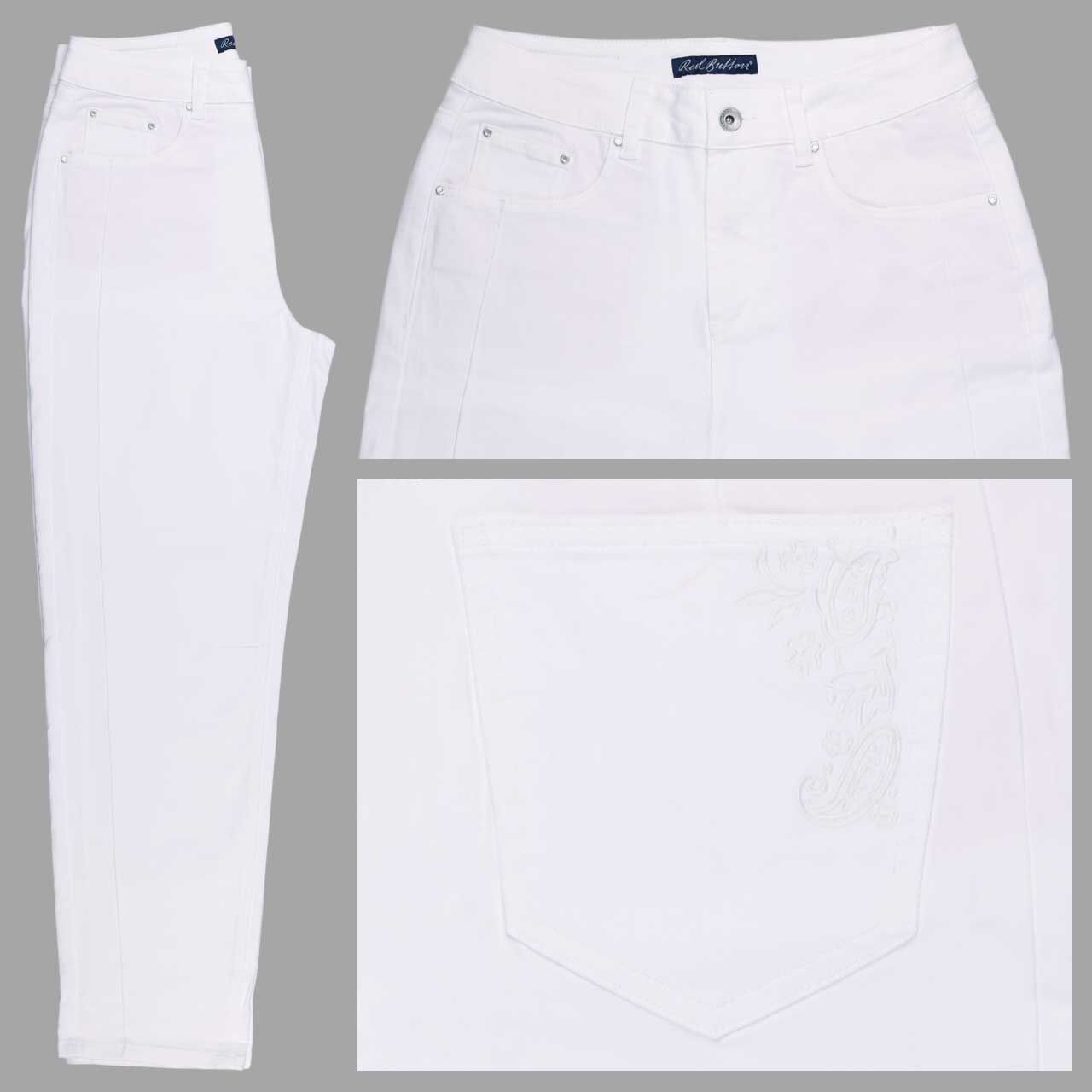 Red Button Caitlina Ankle Jeans white sidepatch