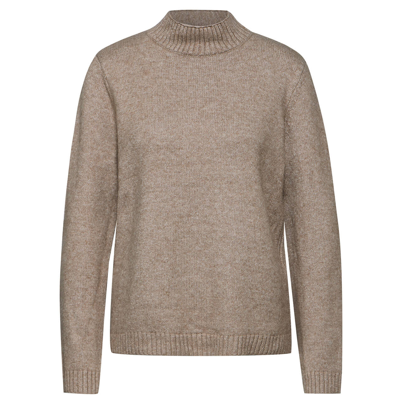 Street One Damen Pullover Cosy Turtleneck Sweater mocha glow melange Street One Damen Pullover Cosy Turtleneck Sweater mocha glow melange