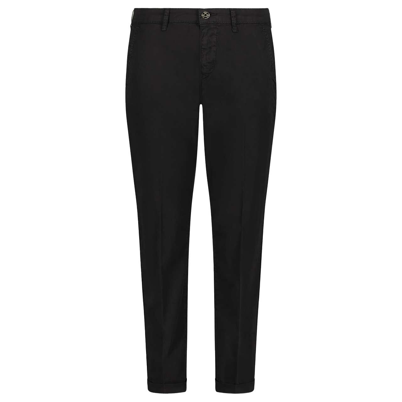 Stretch Damen 7/8 Baumwollhose Chino in Dunkelblau, Vorderansicht am Model