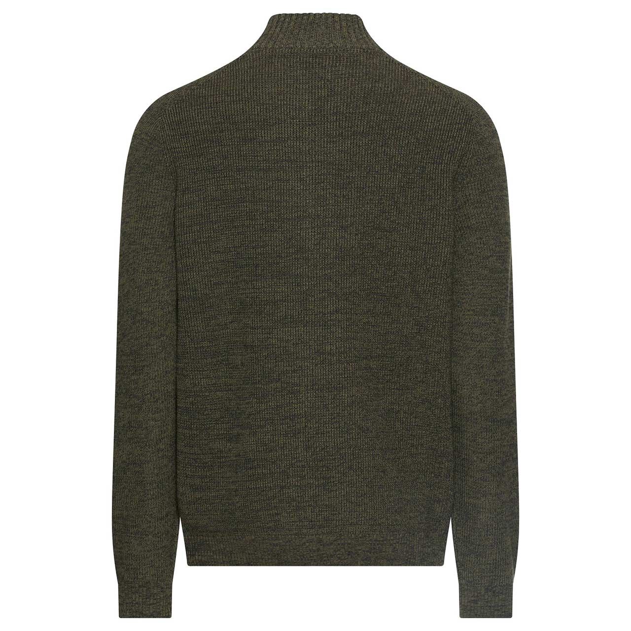 Herren Strickjacke von Camel active in der Farbe Dunkelgrün meliert, Rückansicht