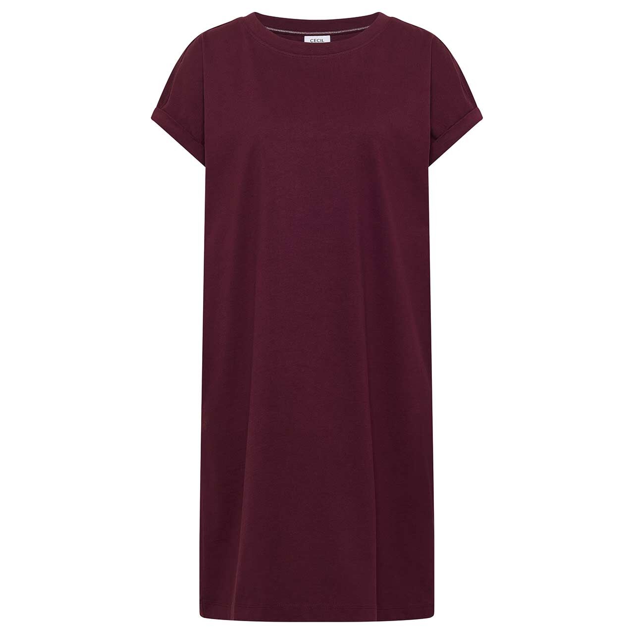 Cecil Damen Kurzarm Kleid Solid Jersey Dress sweet grape red