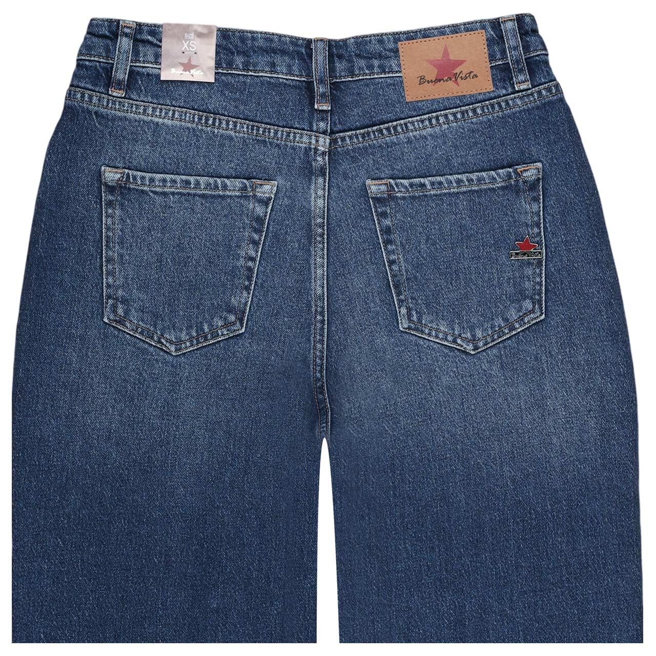 Damenjeans Straight Pants Authentic Denim von Buena Vista in Dunkelblau verwaschen, detaillierte Rückansicht