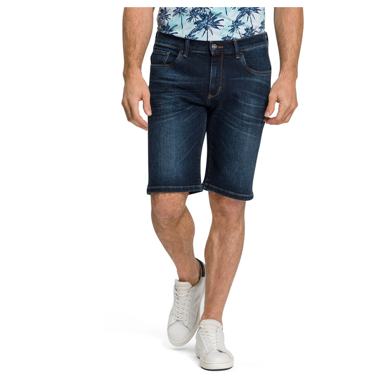 Pioneer Jeans Lenn Bermuda für Herren in Dunkelblau angewaschen, FarbNr.: 6816