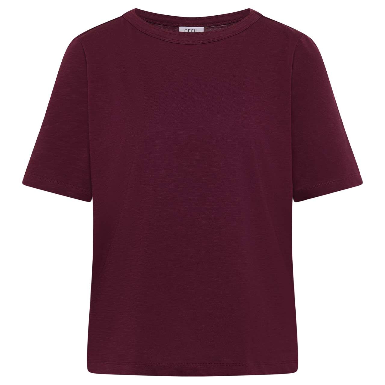 Cecil Damen T-Shirt Solid Slubyarn sweet grape red