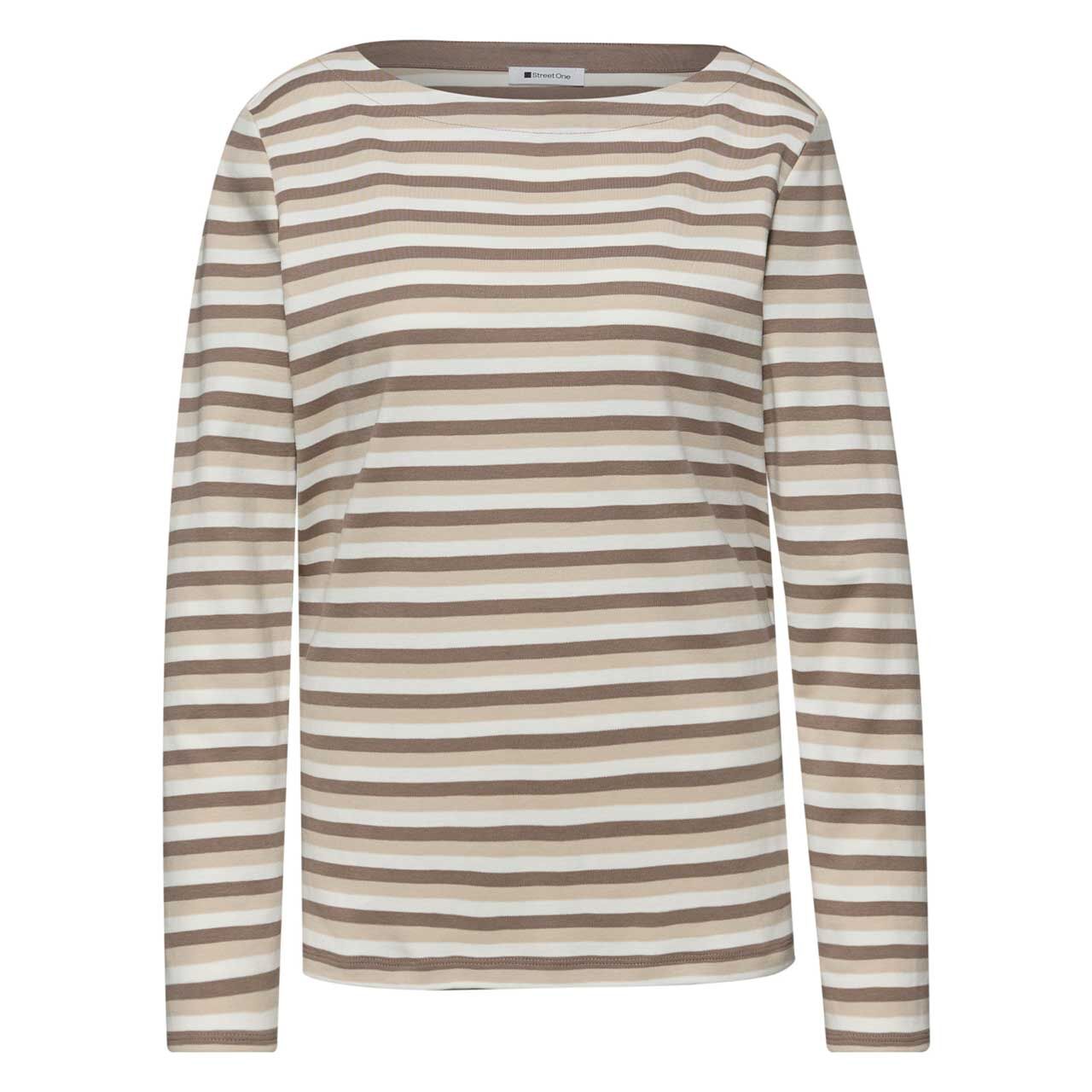 Street One Damen Langarm Shirt Multicolor U-Boat light terra mocha