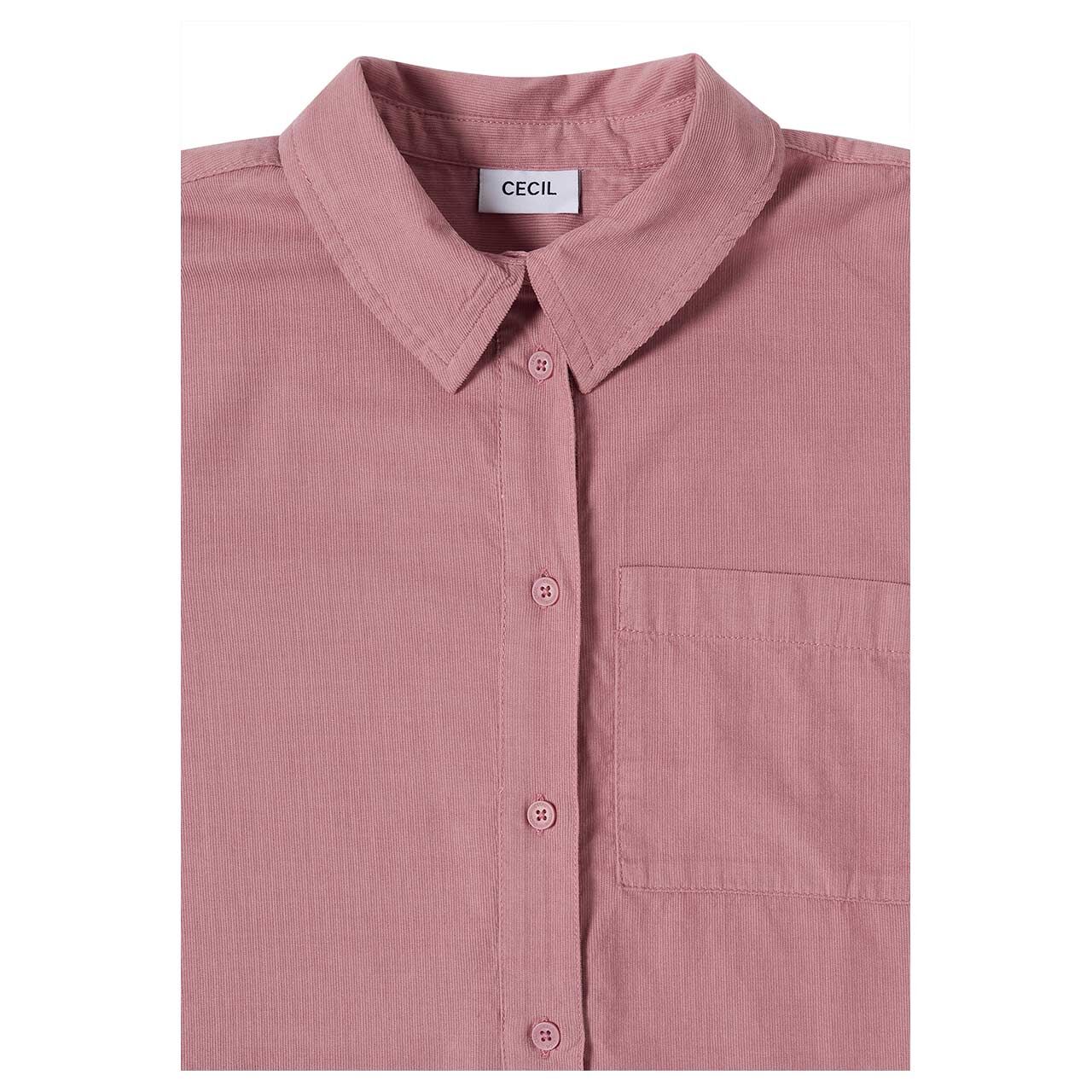Cecil Damen Langarm Cord Bluse Corduroy velvet rose