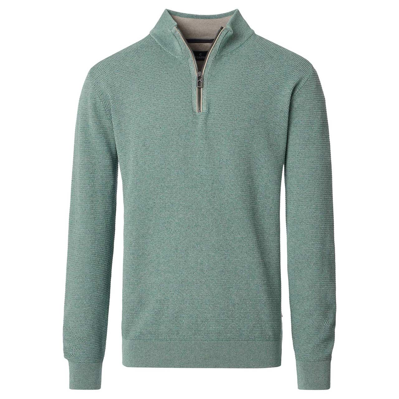 Casa Moda Herren Pullover Troyer light green melange