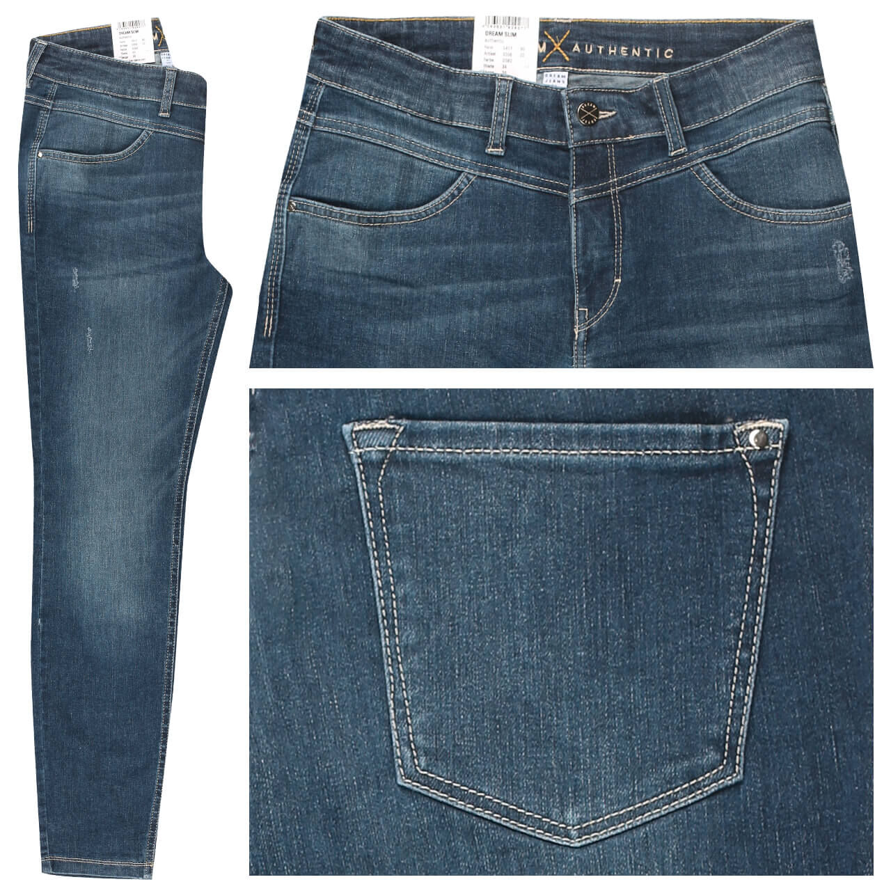 MAC Jeans Dream Slim für Damen in Mittelblau verwaschen, FarbNr.: D582