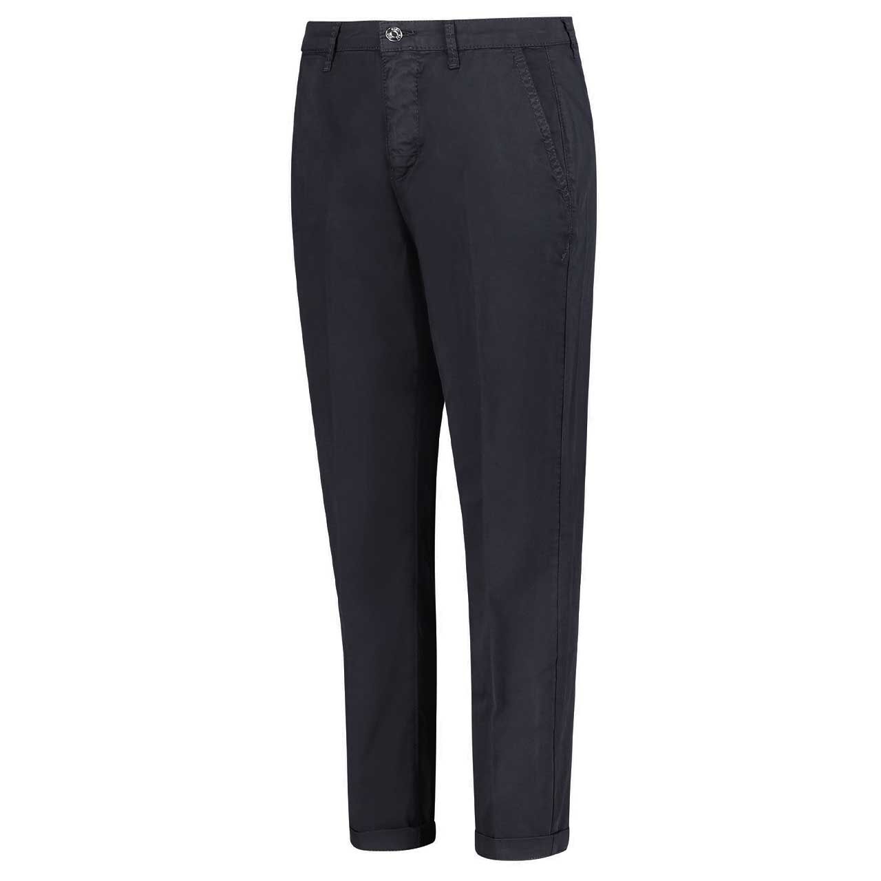 Stretch Damen 7/8 Baumwollhose Chino in Dunkelblau, Seitansicht
