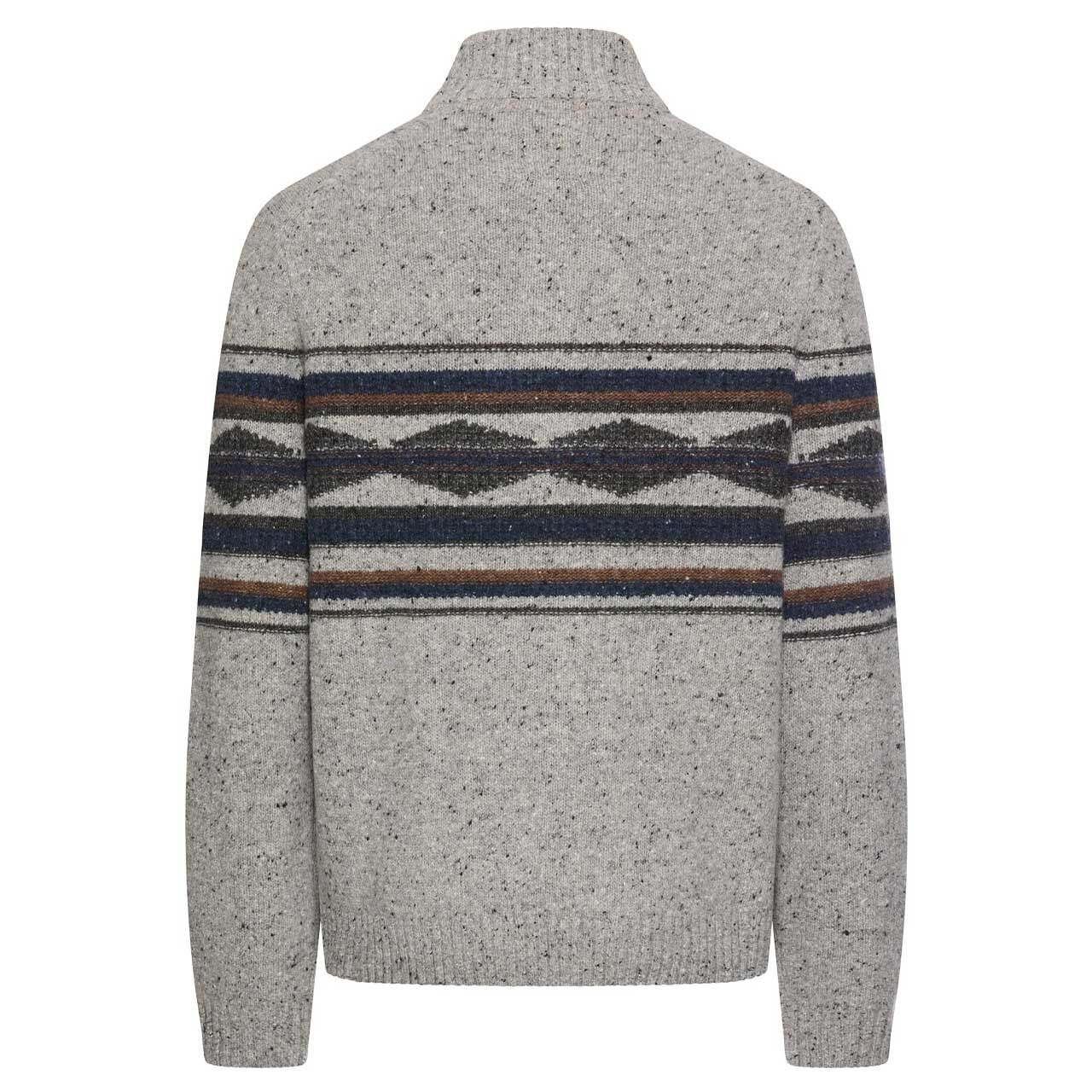 Herren Pullover Troyer von Camel active in der Farbe Hellgrau meliert, Rückansicht