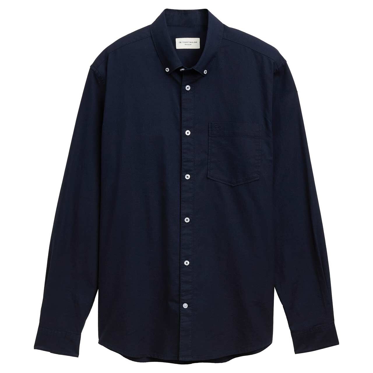 Tom Tailor Herren Langarm Hemd dark navy