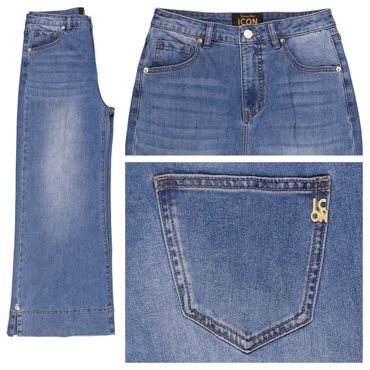Senoritas ICON Long Beach Slit 7/8 Jeans mid blue