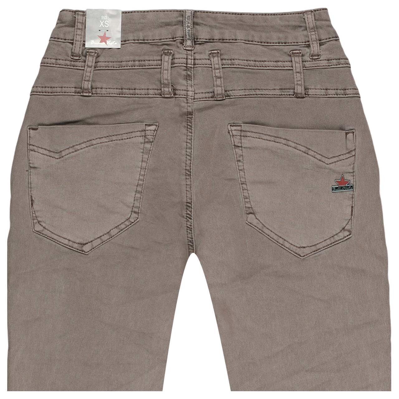 Damen Baumwollhose Florida-Z Stretch Twill von Buena Vista in Braun-Grau, detaillierte Rückansicht