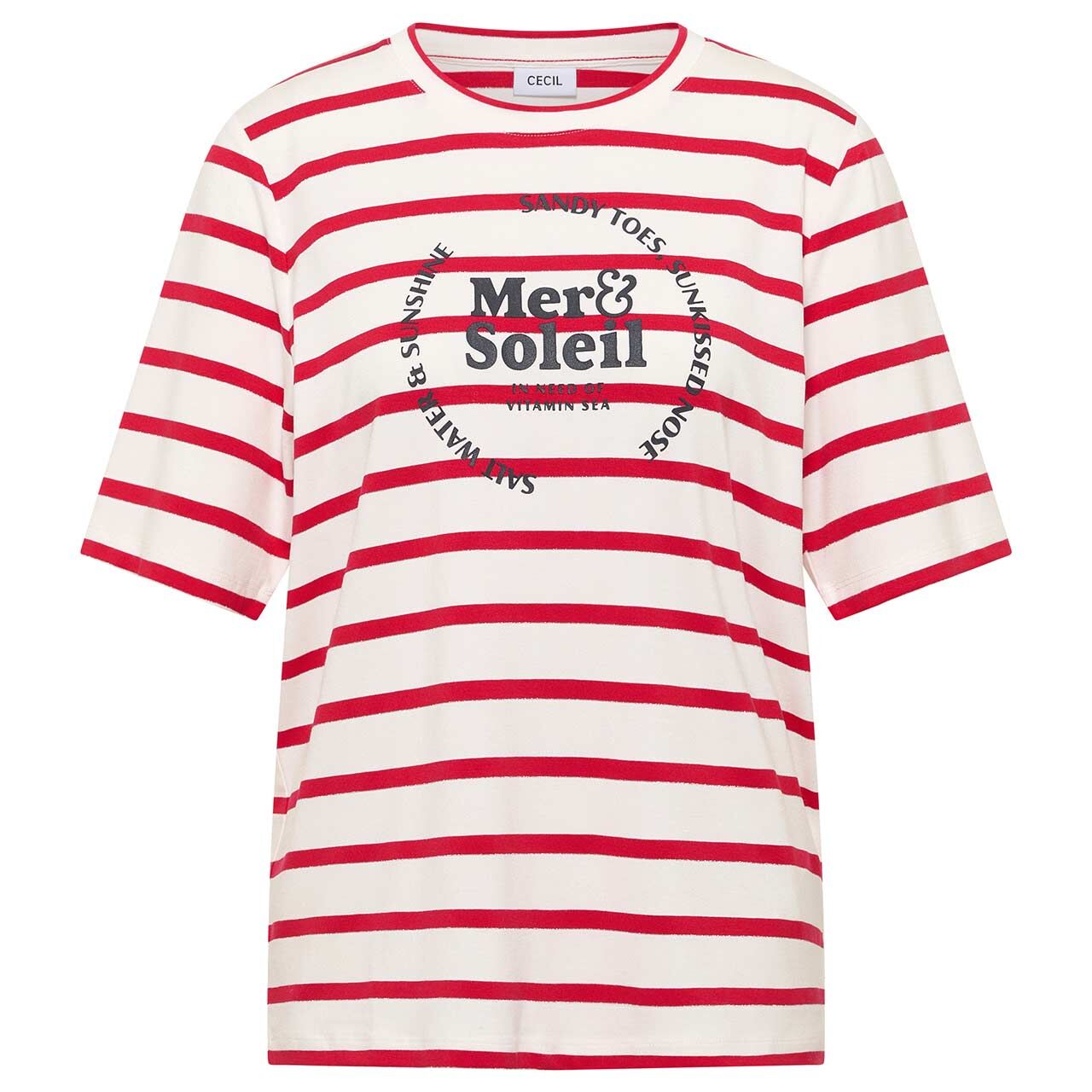 Cecil Damen T-Shirt Mer And Soleil Circle glazed apple red striped print