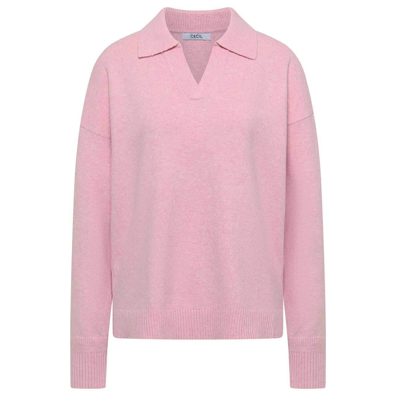 Cecil Damen Polo Pullover Cosy mellow rose melange